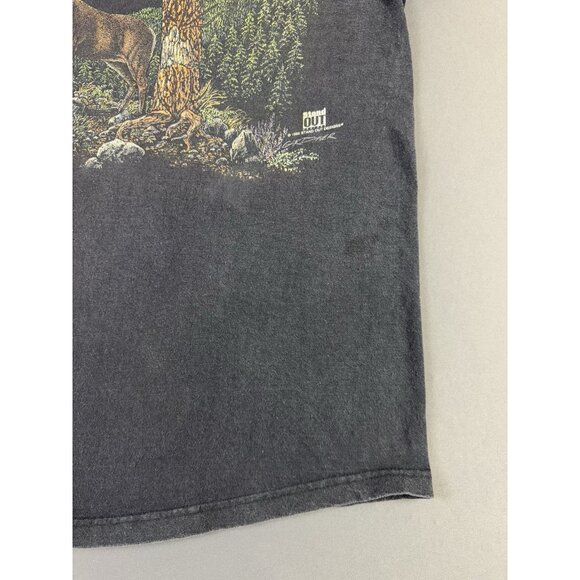 Rare Vintage 1996 Stand Out Designs Earth Nature Animal Deer Forest Black Faded - Picture 6 of 9